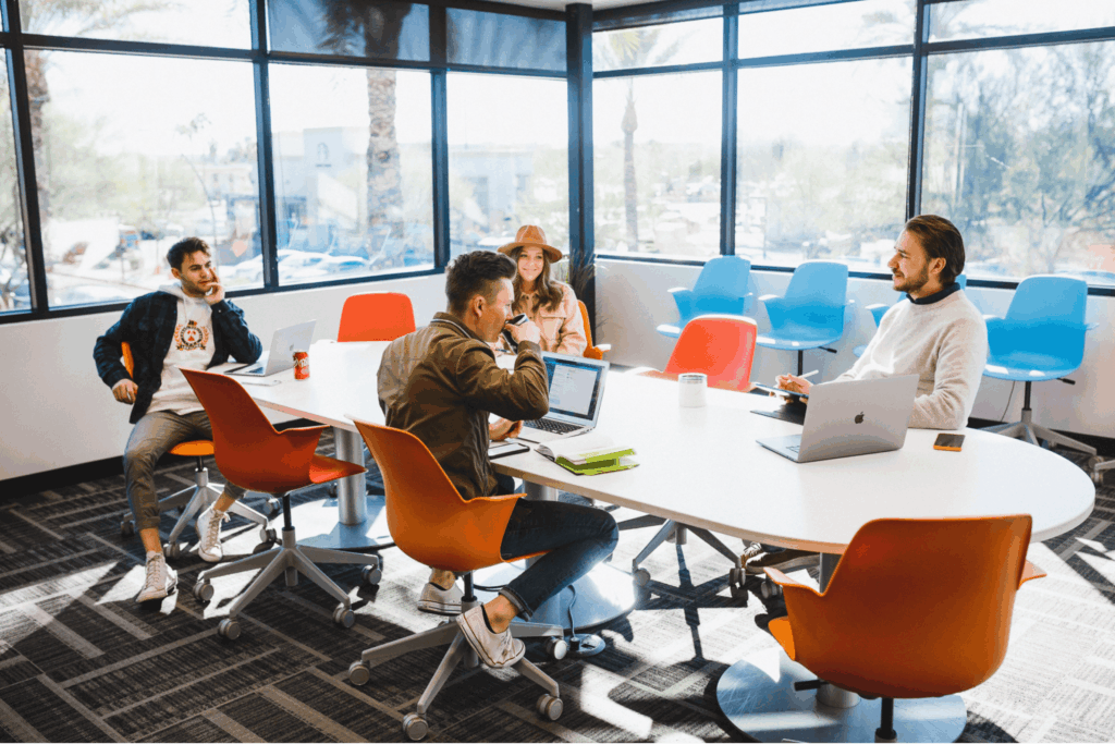 meeting with the team